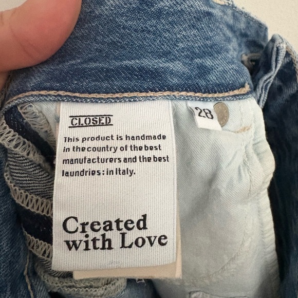 CLOSED Fayna Distressed Straight Barrel Two Tone Jeans Boho Italy Womens 28 NWOT - Picture 11 of 13